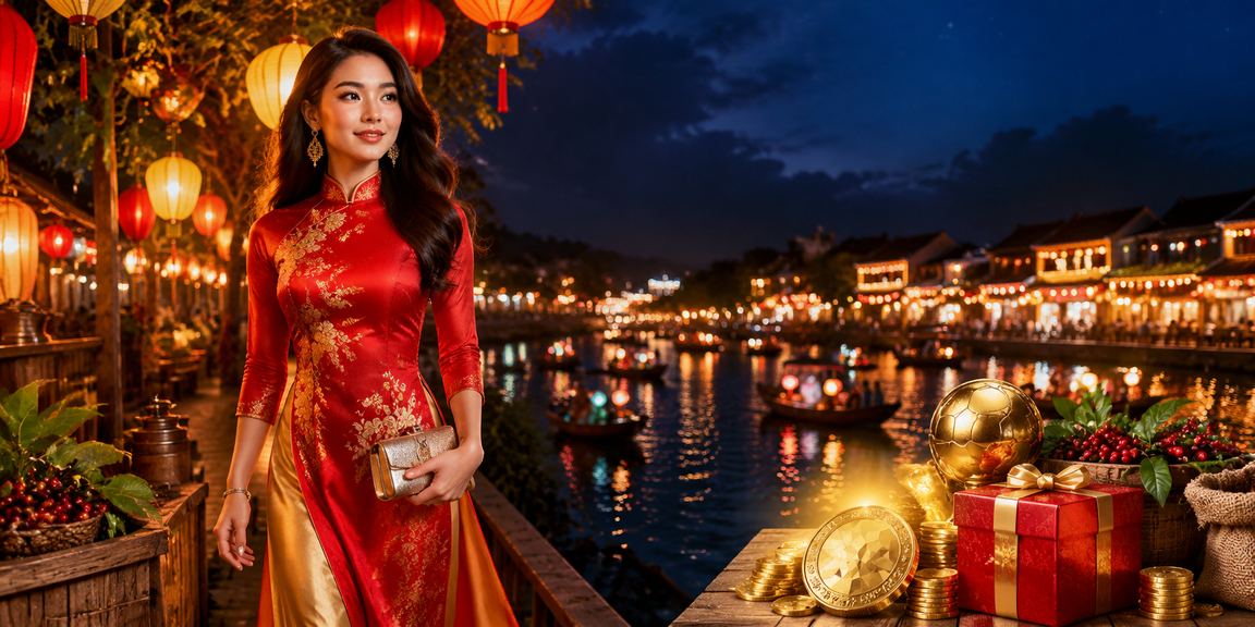 Người dùng tại Hội An xem ưu đãi cược thể thao và tiền thưởng trên điện thoại bên tách cà phê